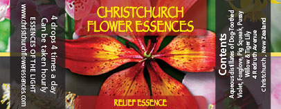 CHCH FlowerEssence Relief labels